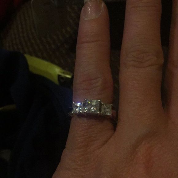 3 stone princess cut stones size 5 ring.
